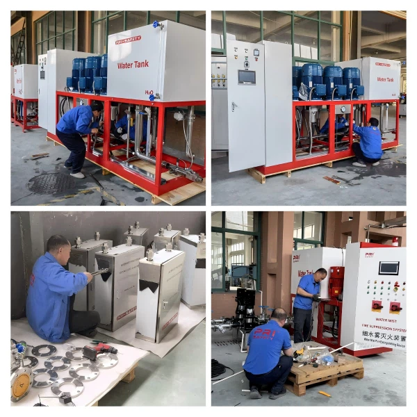 Eco-Tus phooj ywg NFPA 750 Dej Mist System Siab Siab Dej Mist Fire Extinguishing System Rau Cov Tsev Lag Luam