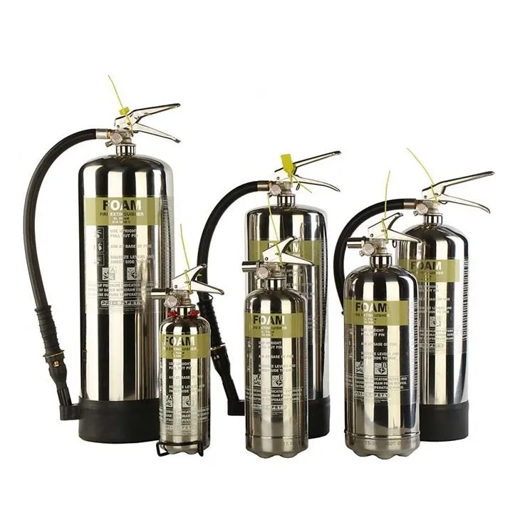 Portable Polished Stainless Hlau Ua Npuas Ncauj Hluav Taws Kub Extinguisher